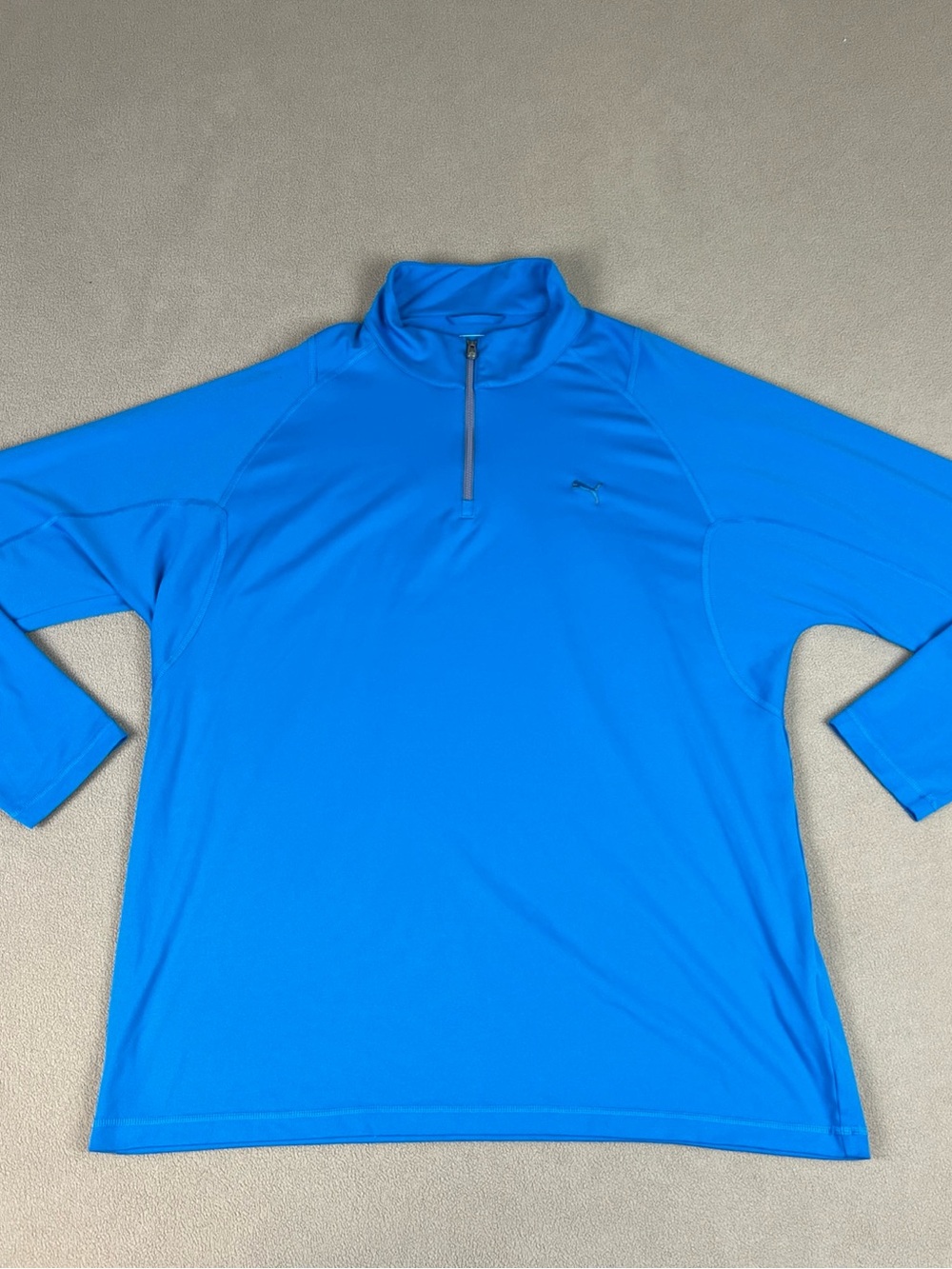Puma Golf Quarter Zip Pullover Long Sleeve Shirt. Blue, Polyester. Men's Sz XL